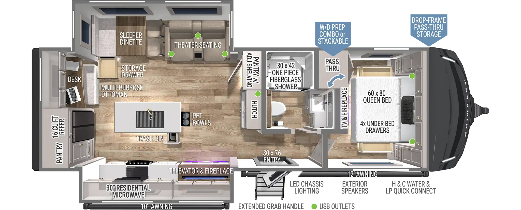 Floorplan diagram for 2024 Brinkley Model Z AIR 285