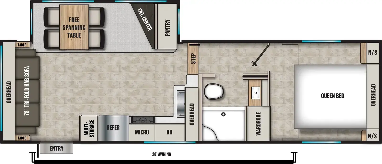 Floorplan diagram for 2026 Coachmen Chaparral 254RLS