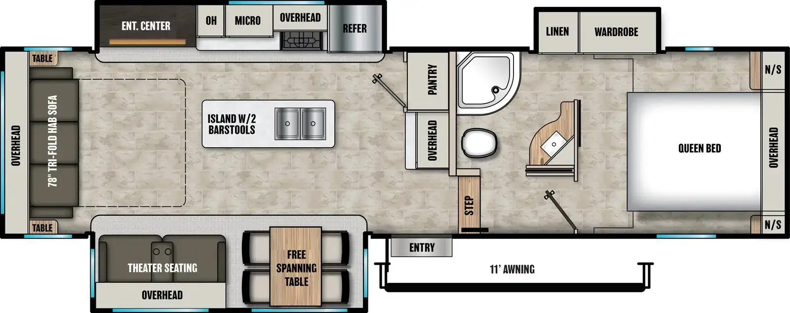 Floorplan diagram for 2026 Coachmen Chaparral 30RLS