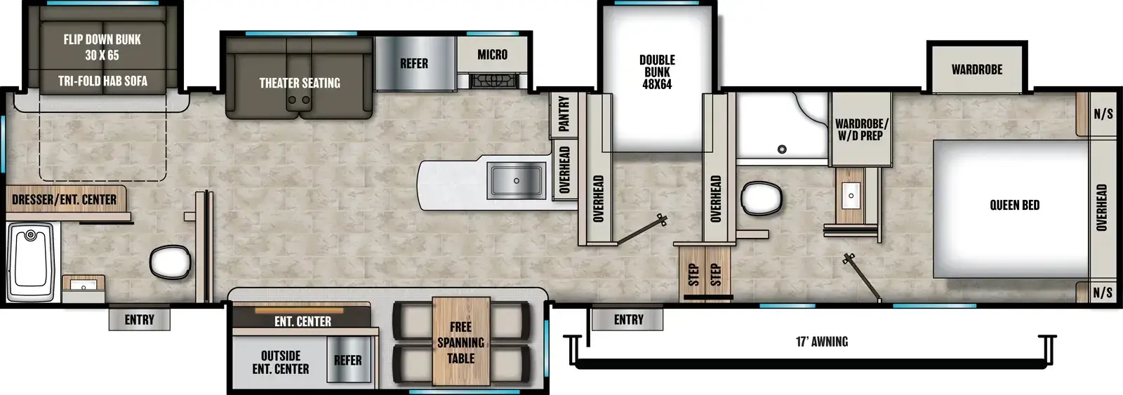 Floorplan diagram for 2026 Coachmen Chaparral 373MBRB