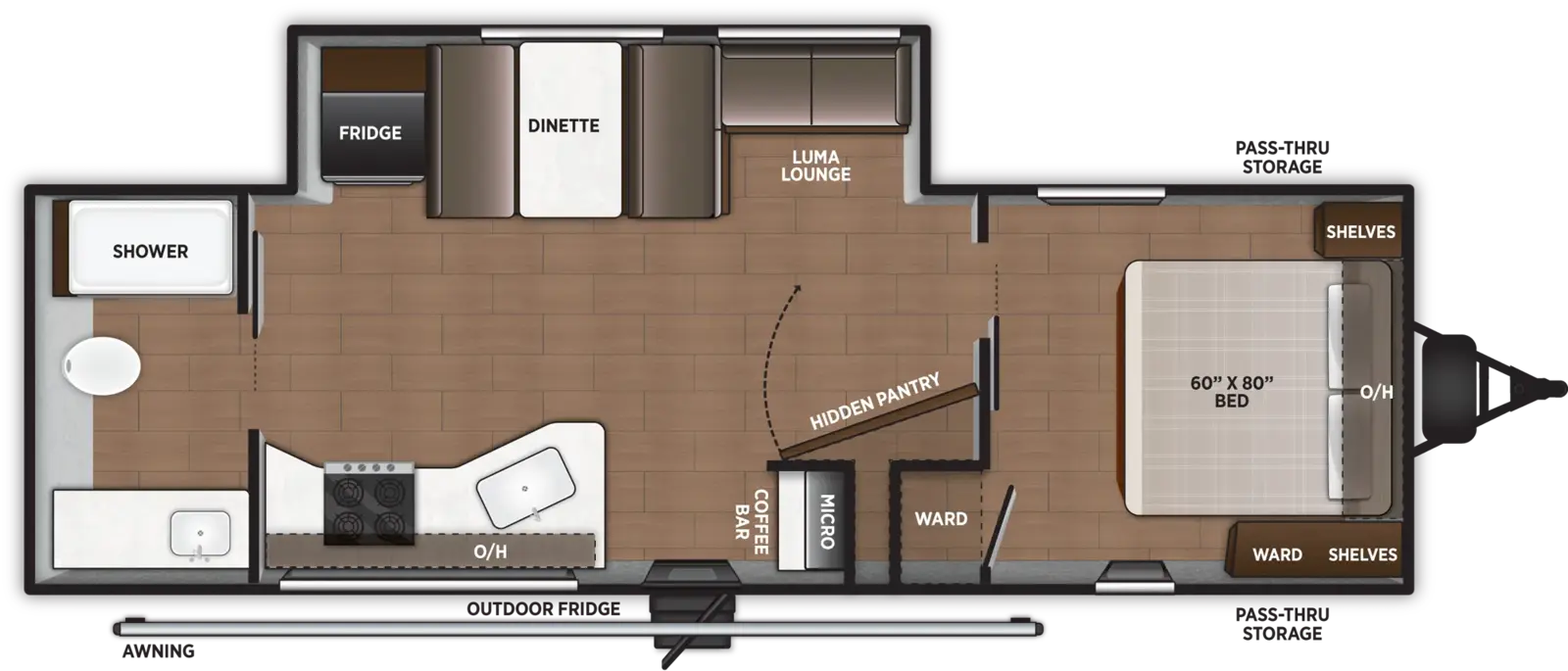 Floorplan diagram for 2027 Airelume 255
