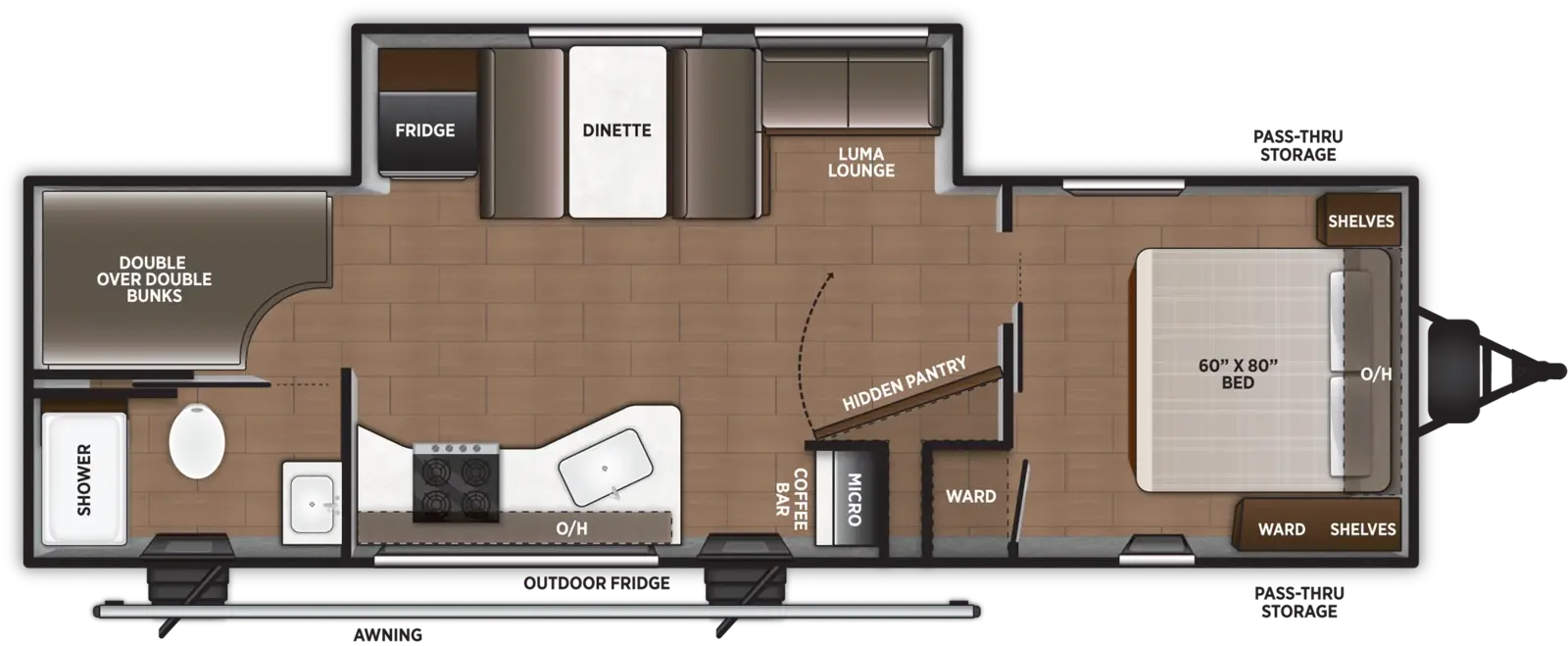 Floorplan diagram for 2027 Airelume 265