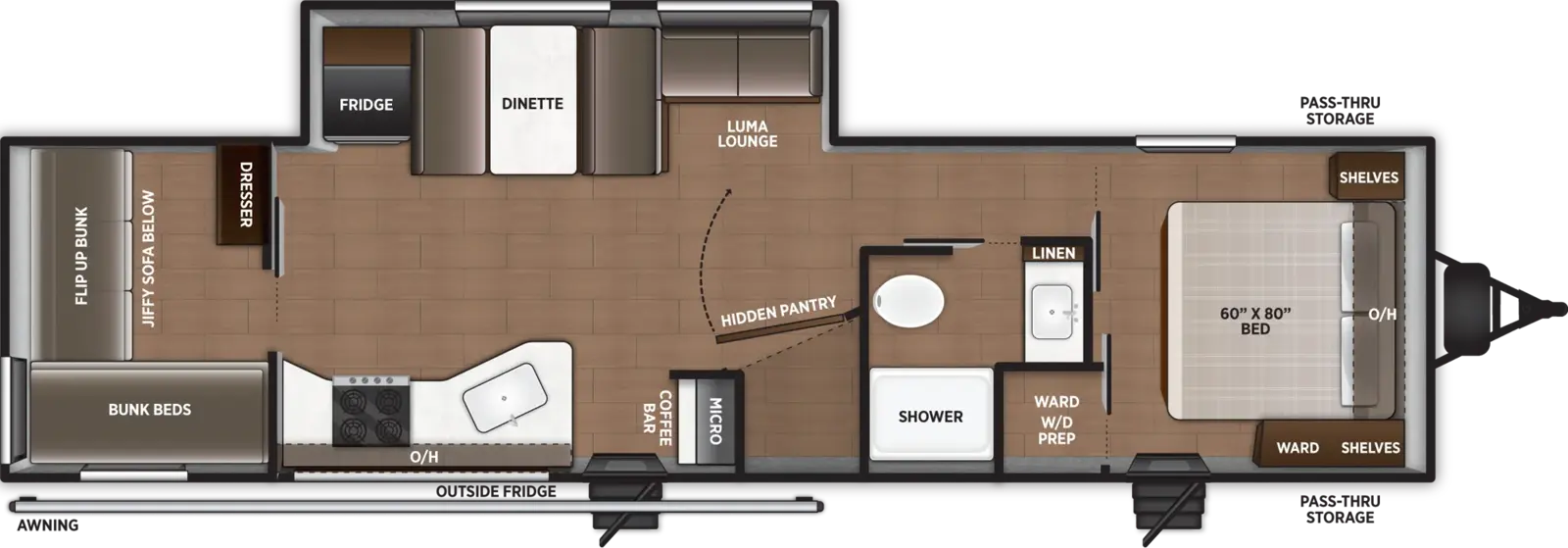 Floorplan diagram for 2027 Airelume 285