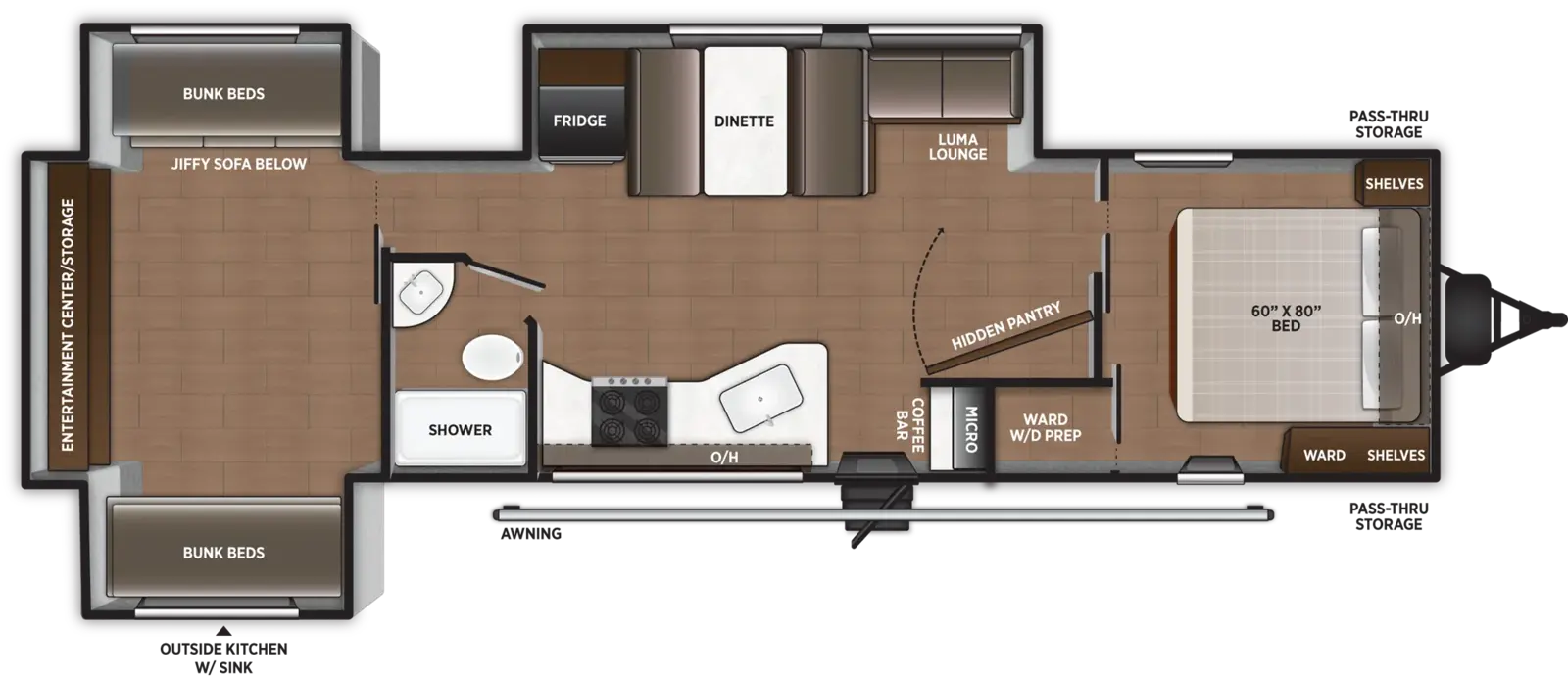 Floorplan diagram for 2027 Airelume 315