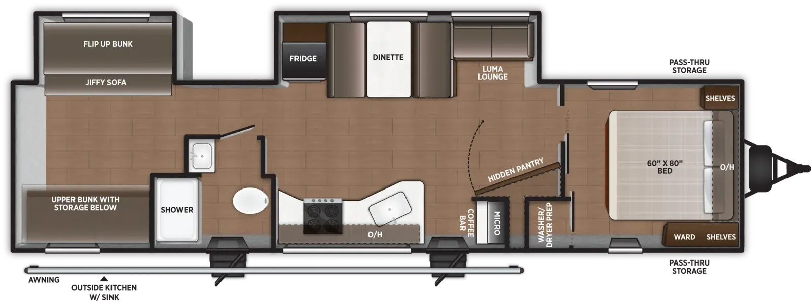 Floorplan diagram for 2027 Airelume 325