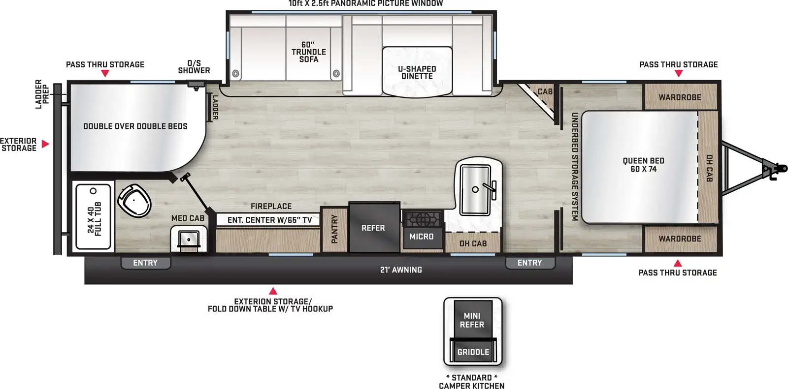 Floorplan diagram for 2026 Aurora 27DBH