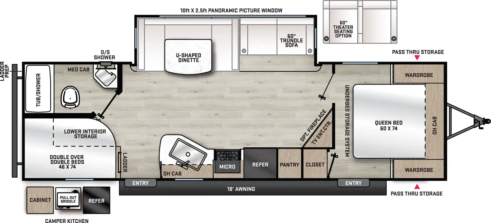 Floorplan diagram for 2026 Aurora 28BHS