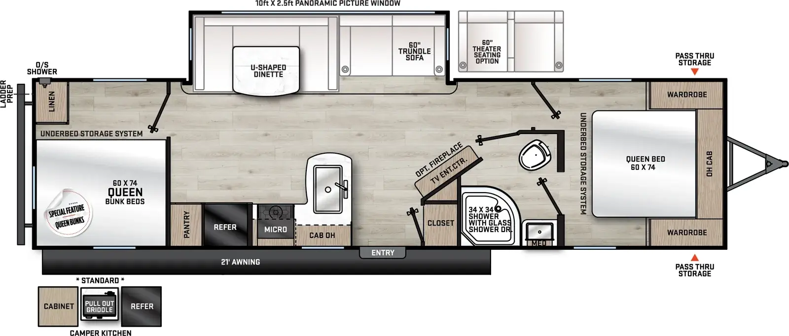 Floorplan diagram for 2026 Aurora 29TQS