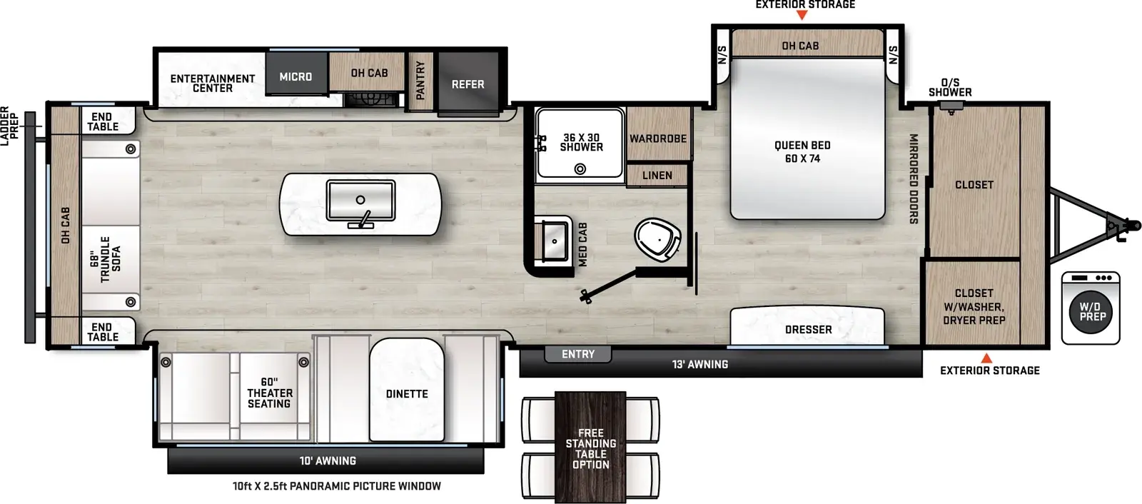 Floorplan diagram for 2026 Aurora 32RLTS
