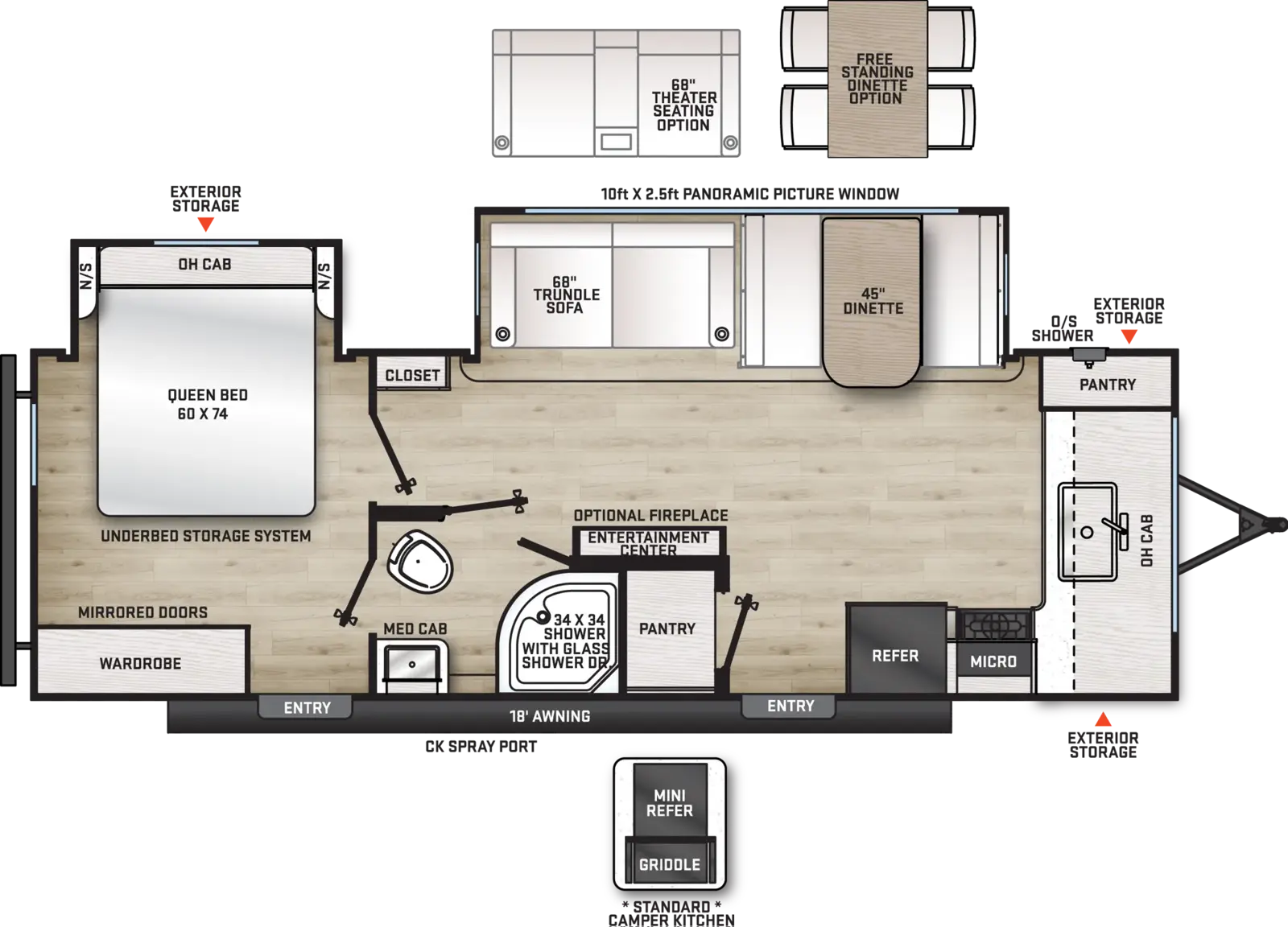 Floorplan diagram for 2027 Aurora 26FKDS