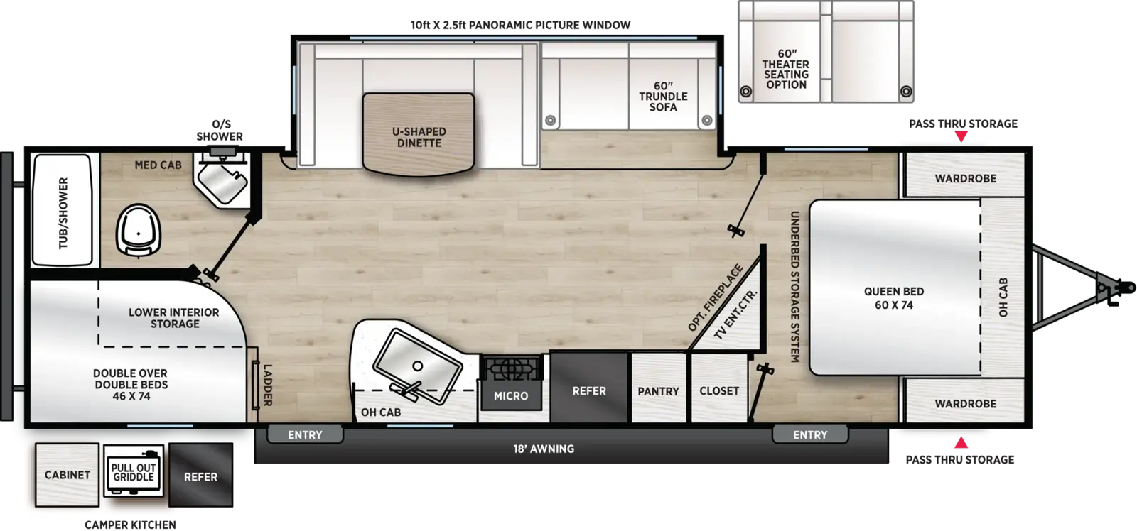 Floorplan diagram for 2027 Aurora 28BHS