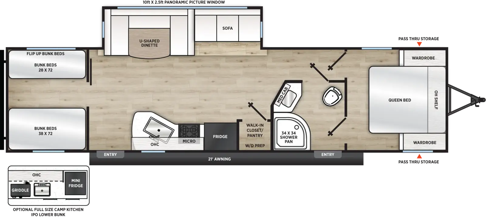 Floorplan diagram for 2027 Aurora 28QBUNK