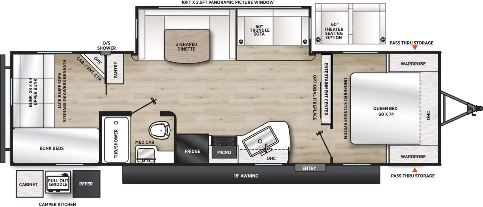Floorplan diagram for 2027 Aurora 29QBS