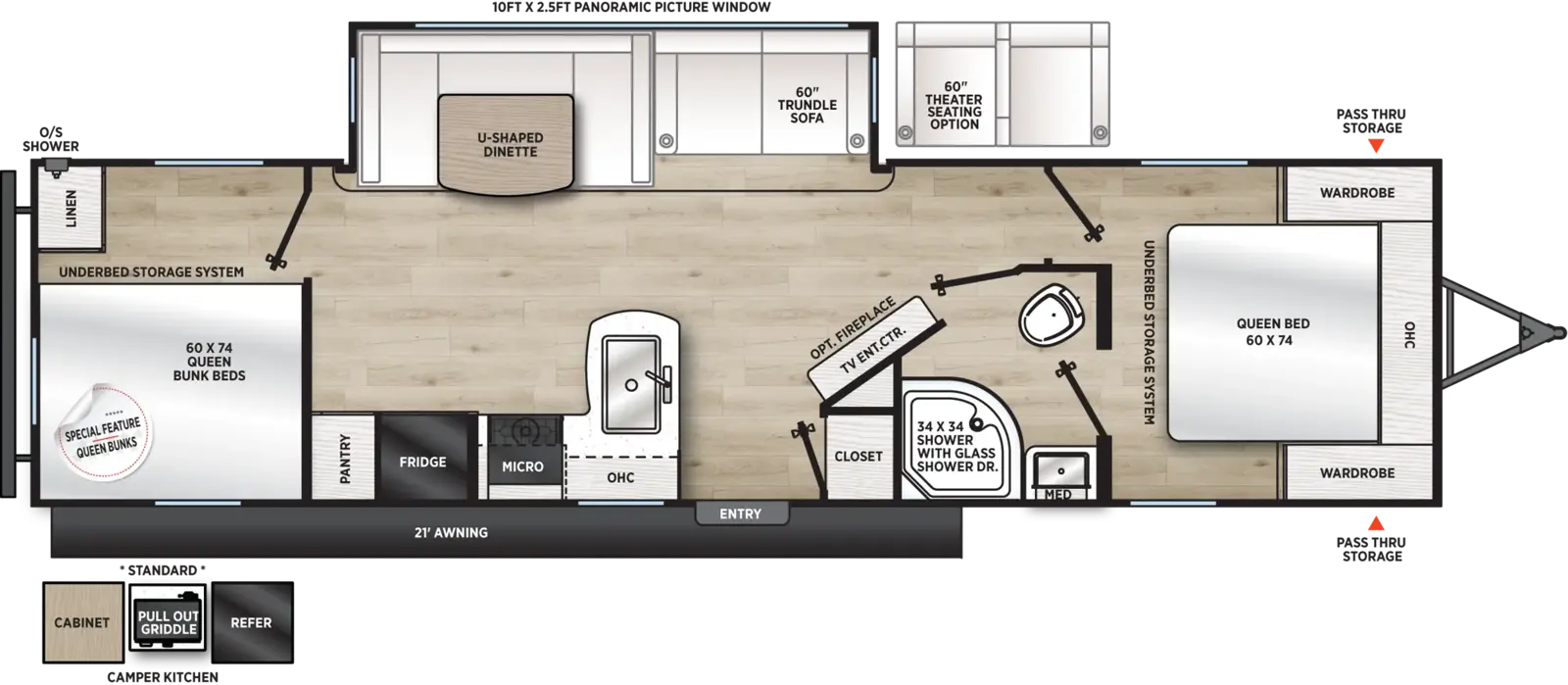 Floorplan diagram for 2027 Aurora 29TQS