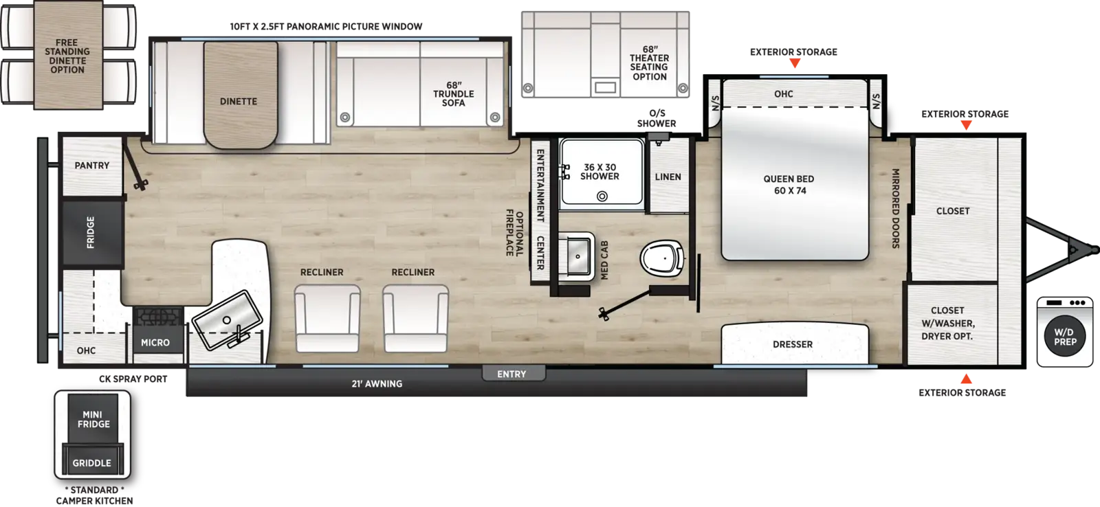 Floorplan diagram for 2027 Aurora 31KDS