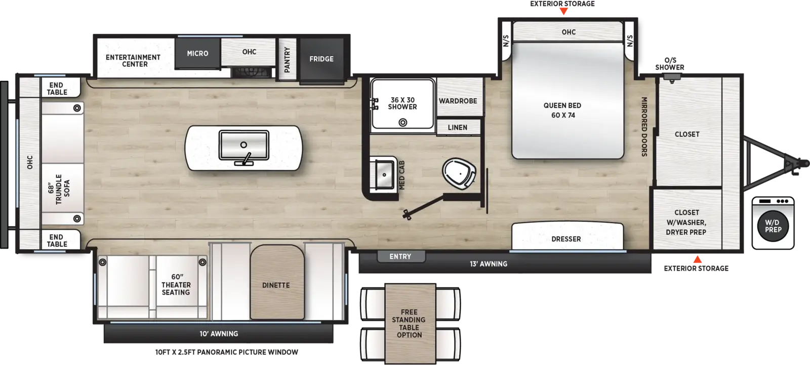 Floorplan diagram for 2027 Aurora 32RLTS