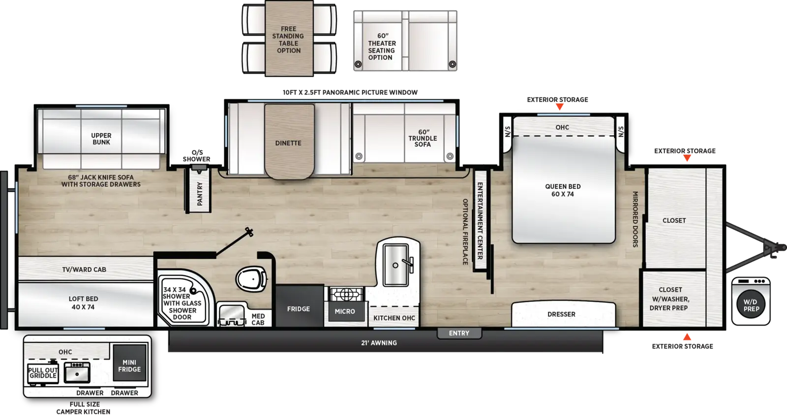 Floorplan diagram for 2027 Aurora 34BHTS