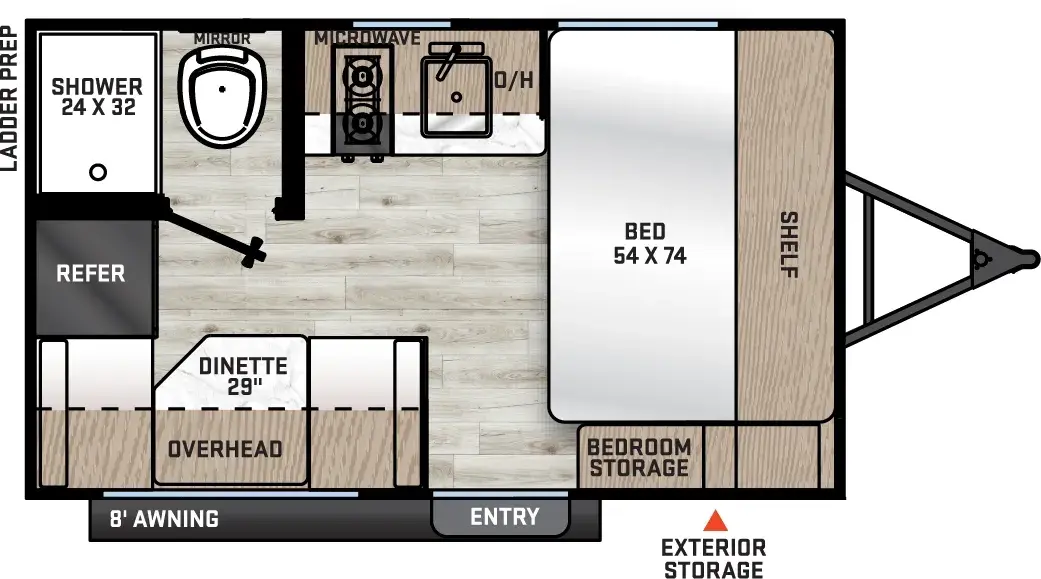 Floorplan diagram for 2026 Aurora Light 13RDX