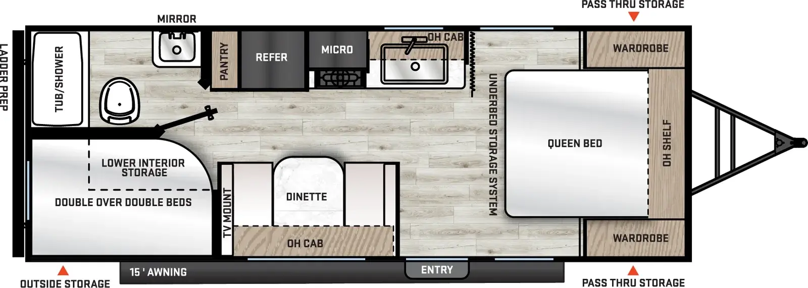 Floorplan diagram for 2026 Aurora Light 21BH