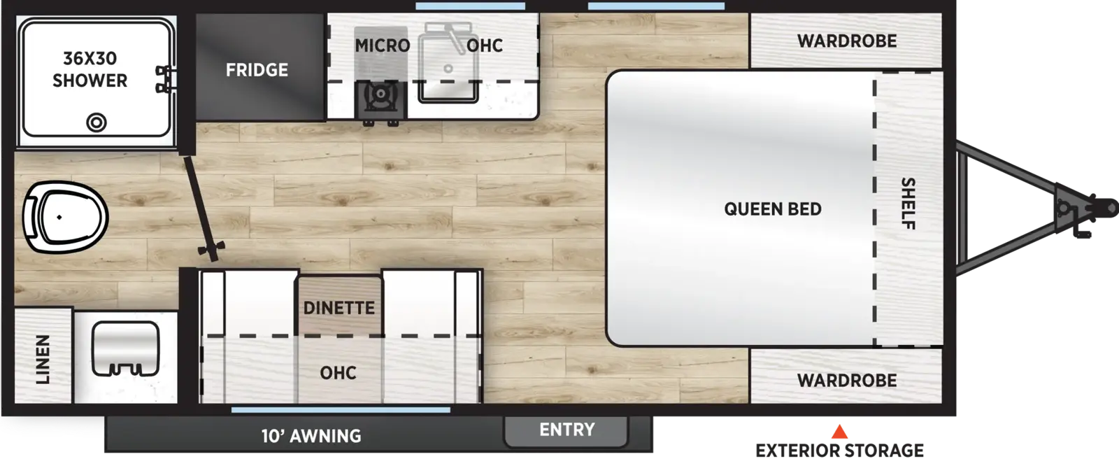 Floorplan diagram for 2027 Aurora Light 15RBX