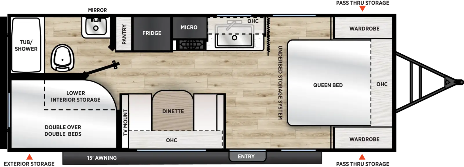 Floorplan diagram for 2027 Aurora Light 21BH
