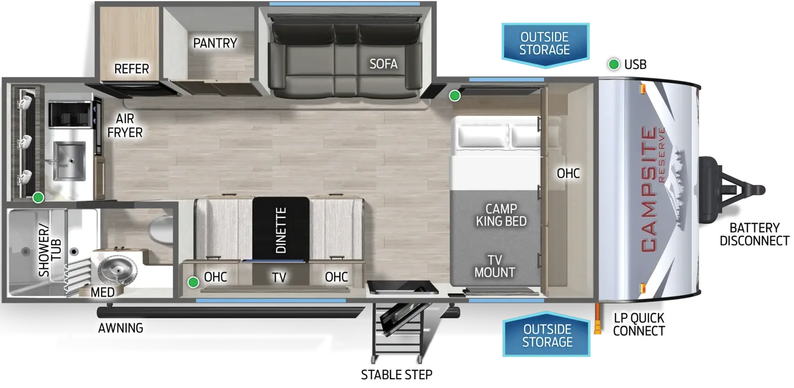 Floorplan diagram for 2026 Campsite Reserve 18LM