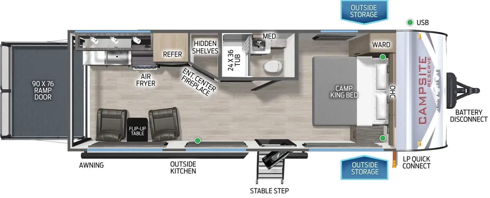 Floorplan diagram for 2026 Campsite Reserve 19KR