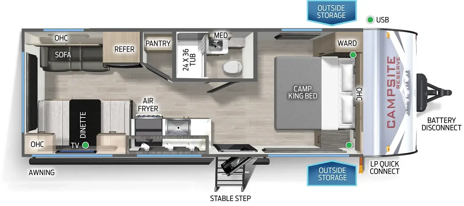 Floorplan diagram for 2026 Campsite Reserve 20LJ