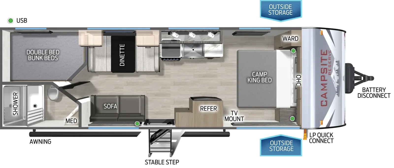 Floorplan diagram for 2026 Campsite Reserve 25CY