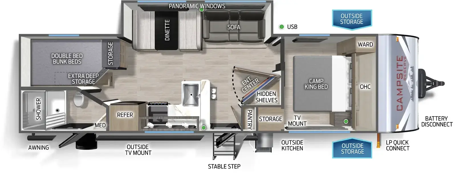Floorplan diagram for 2026 Campsite Reserve 26CJ