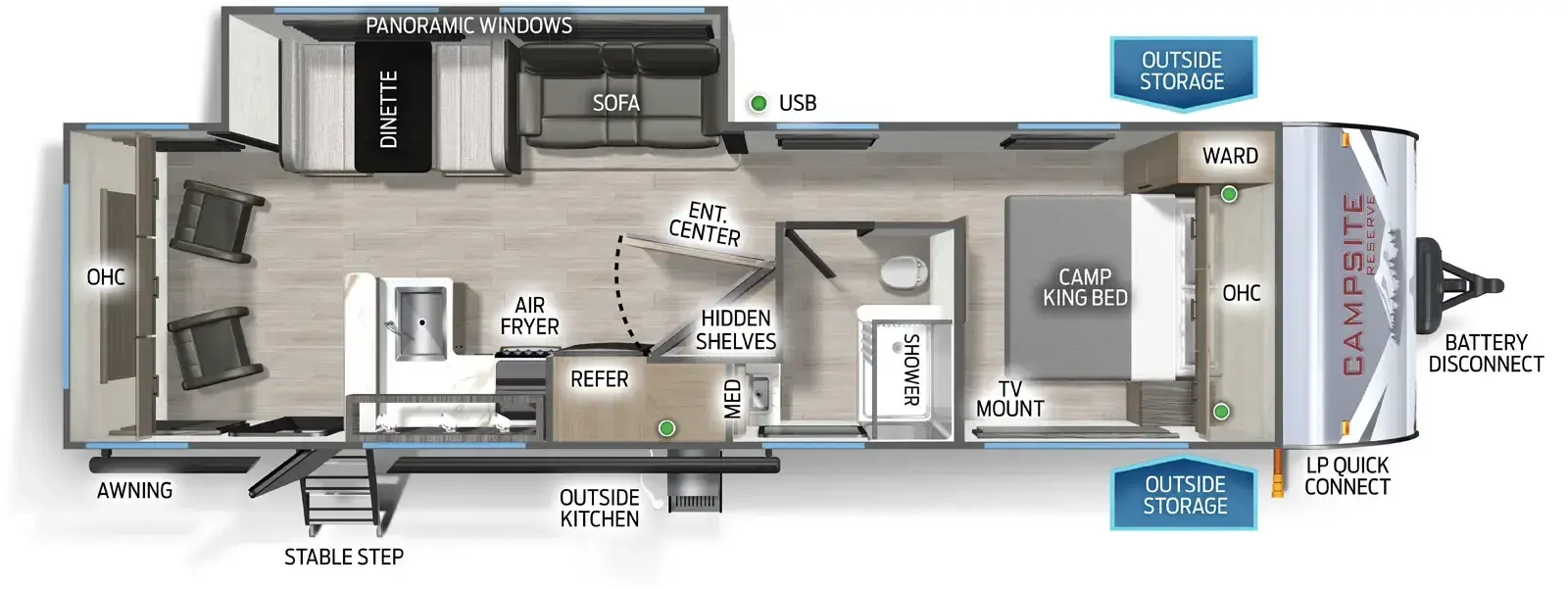 Floorplan diagram for 2026 Campsite Reserve 26RM