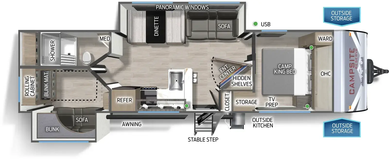 Floorplan diagram for 2026 Campsite Reserve 27MR