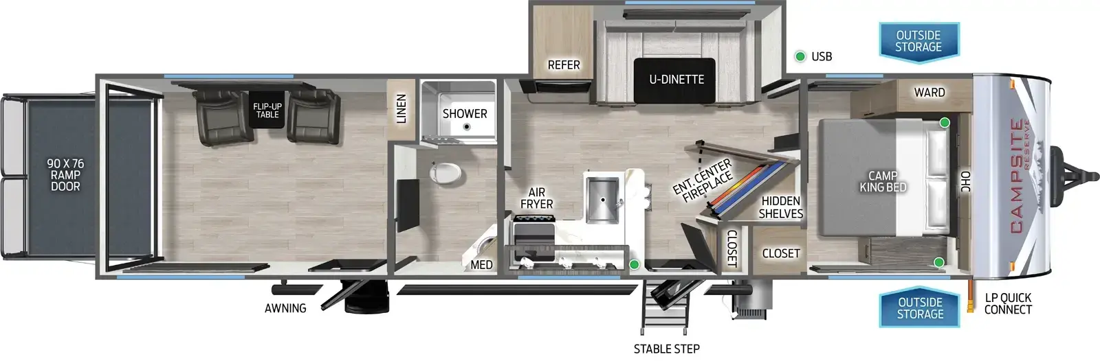 Floorplan diagram for 2026 Campsite Reserve 28SW