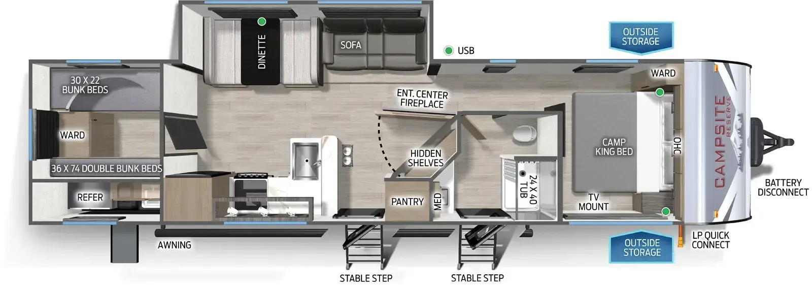 Floorplan diagram for 2026 Campsite Reserve 29TJ