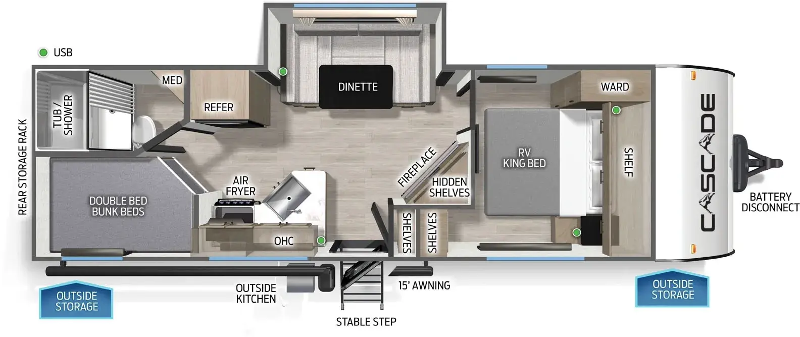 Floorplan diagram for 2026 Cascade 23MSC