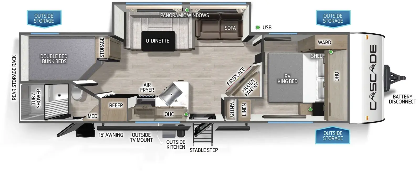 Floorplan diagram for 2026 Cascade 26KFC