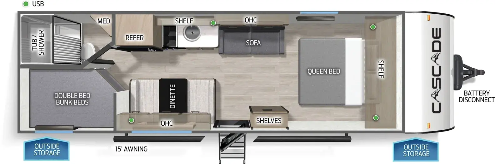 Floorplan diagram for 2026 Cascade 26LPC