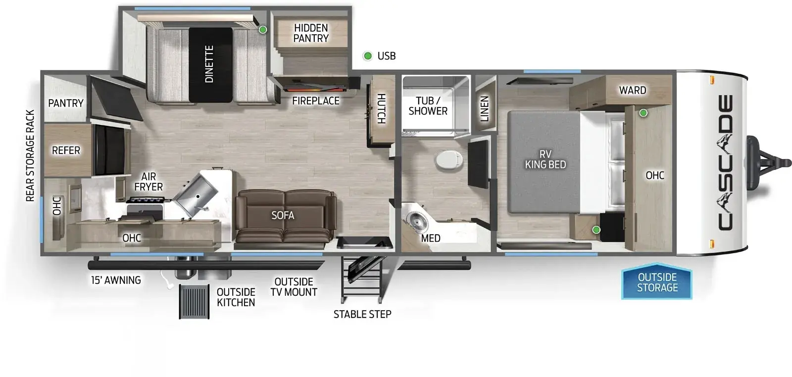 Floorplan diagram for 2026 Cascade 26SSC