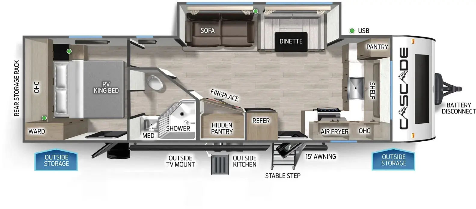 Floorplan diagram for 2026 Cascade 27GHC
