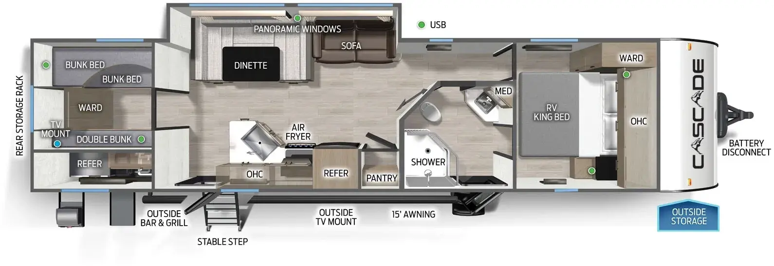 Floorplan diagram for 2026 Cascade 29TEC