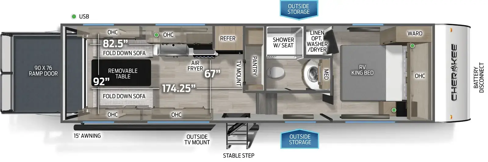 Floorplan diagram for 2026 Cherokee Black Label 256RRBL