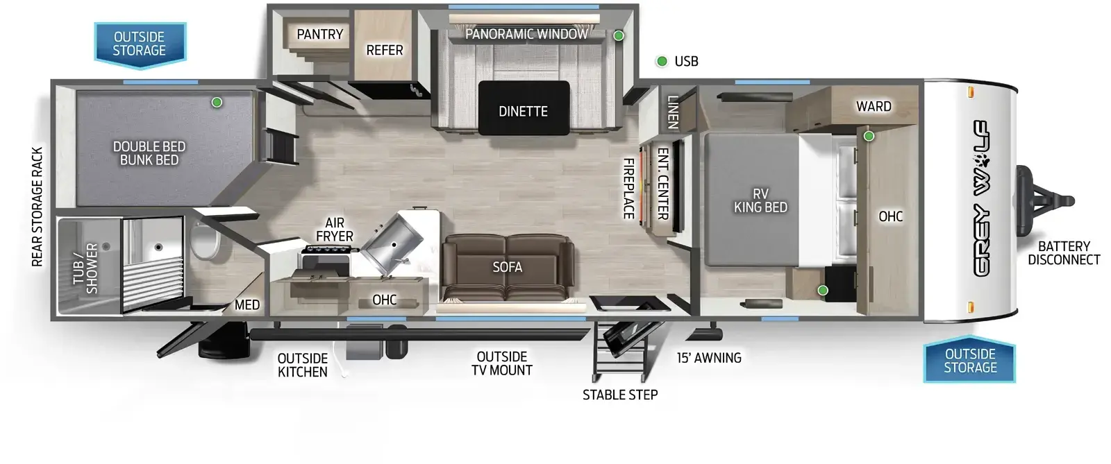 Floorplan diagram for 2026 Cherokee Black Label 26BRBBL