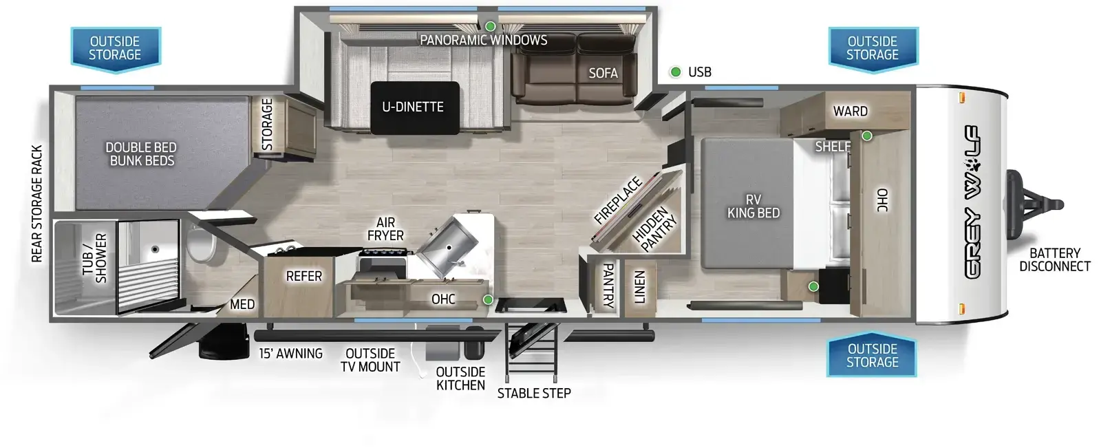 Floorplan diagram for 2026 Cherokee Black Label 26KFBL