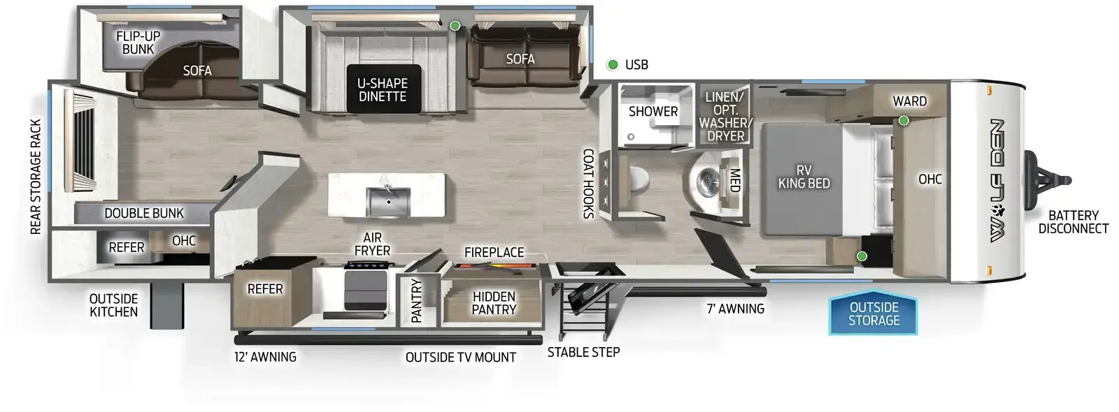Floorplan diagram for 2026 Cherokee Black Label 304SRBL