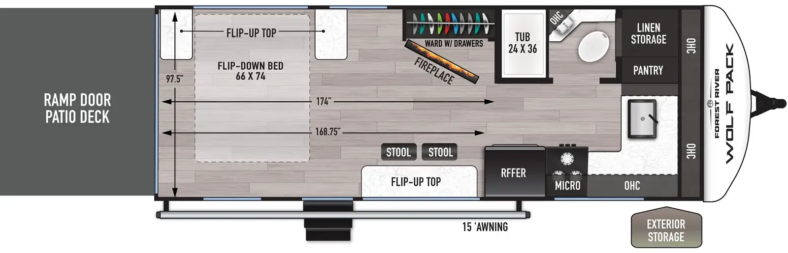 Floorplan diagram for 2026 Wolf Pack Cherokee Wolf Pack 21-14