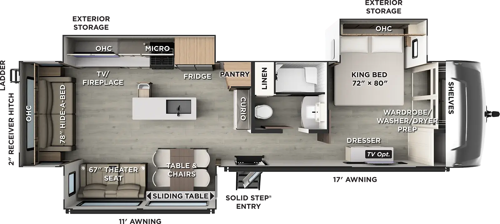 Floorplan diagram for 2027 Flagstaff Classic Travel Trailers 839IKRL