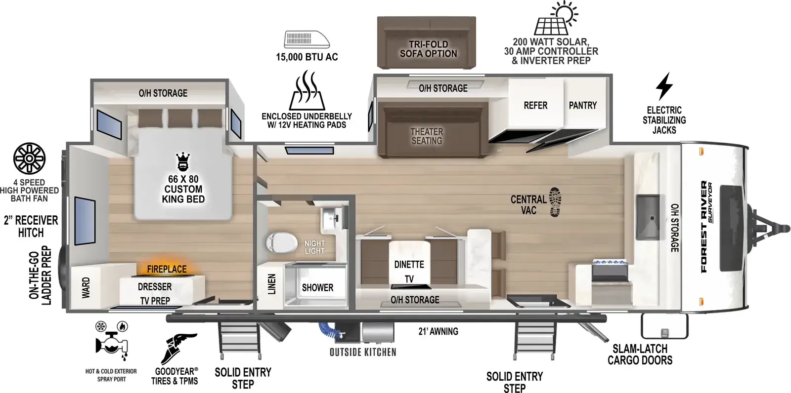 Floorplan diagram for 2026 Grand Surveyor 275FKBS