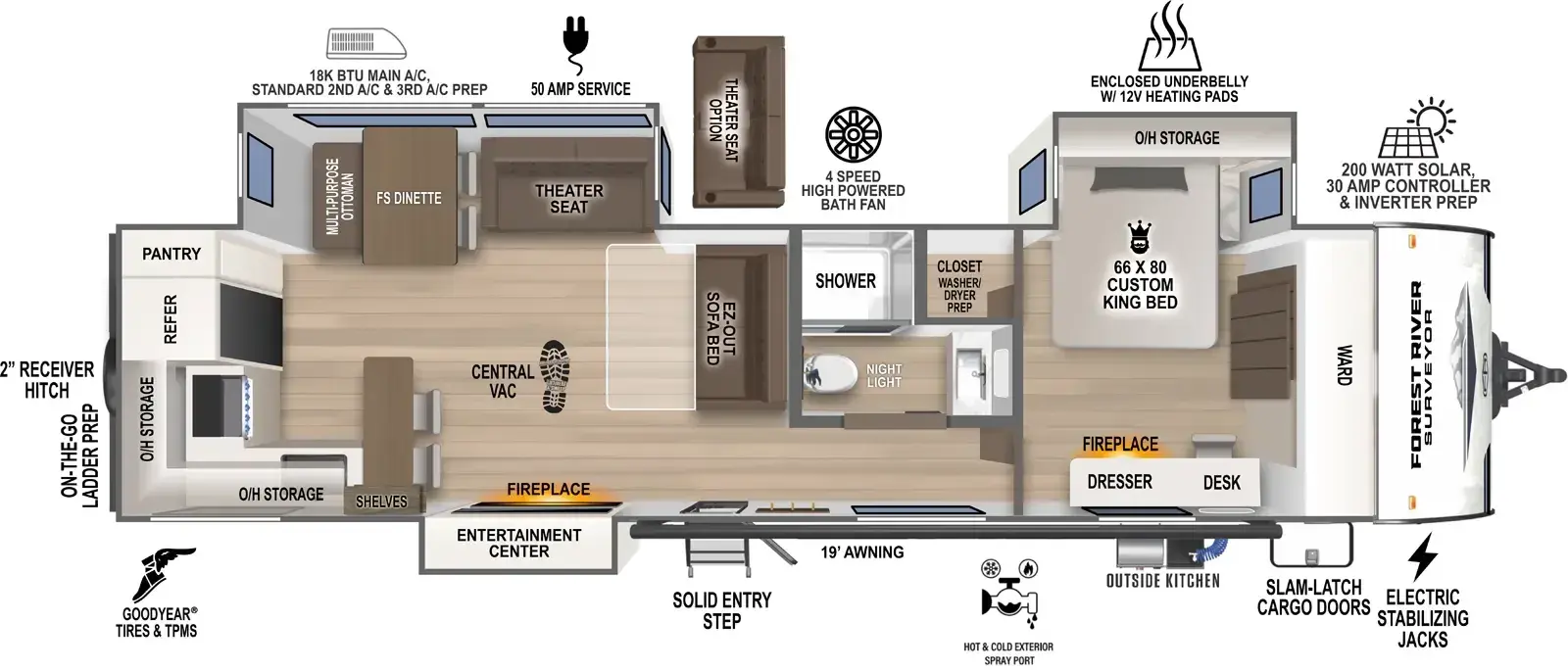 Floorplan diagram for 2026 Grand Surveyor 301RKBS