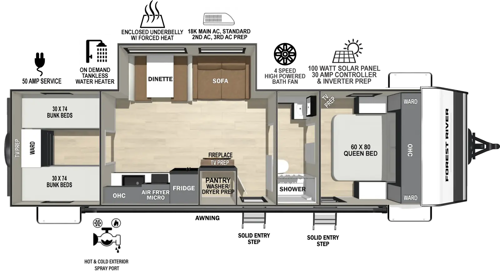 Floorplan diagram for 2027 Ibex New Trail Edition TRAIL28
