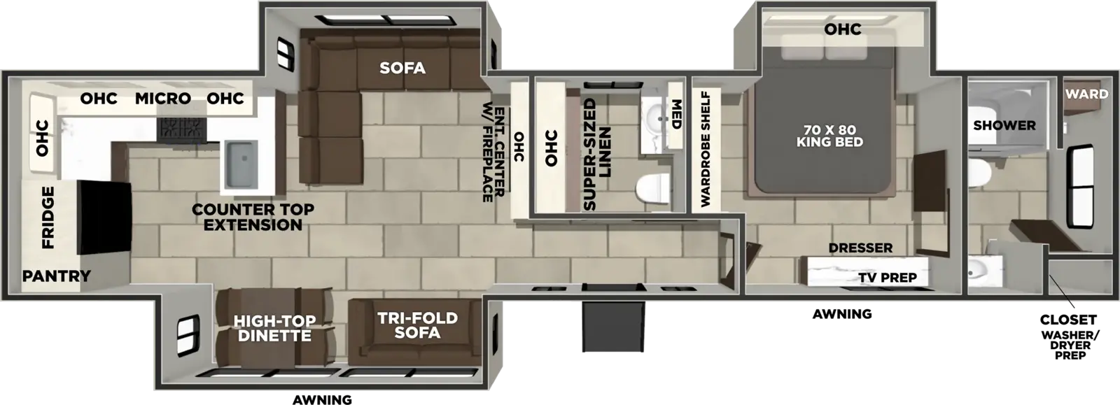 Floorplan diagram for 2027 LaCrosse 38RK